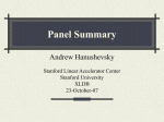 Panel Summary - Stanford University