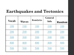 Earthquake and Tectonics Jeopardy