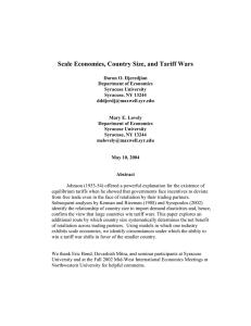 Scale Economies, Country Size, and Tariff Wars