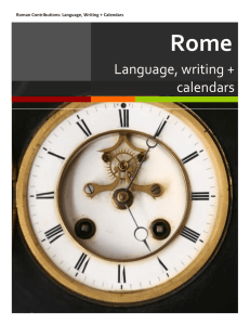 Language, writing + calendars