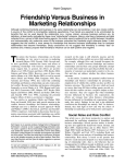 Friendship Versus Business in Marketing Relationships
