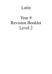 Latin Year 8 Revision Booklet Level 2