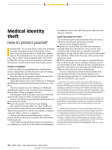 Medical identity theft - American Dental Association