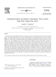 Antipodal hotspots and bipolar catastrophes: Were oceanic large