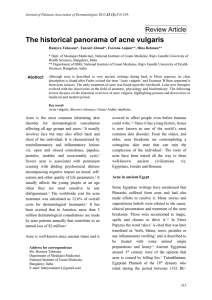 The historical panorama of acne vulgaris