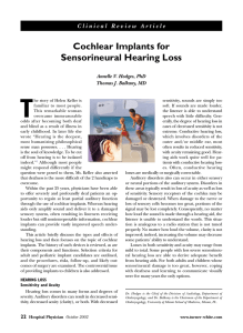 Cochlear Implants for Sensorineural Hearing Loss