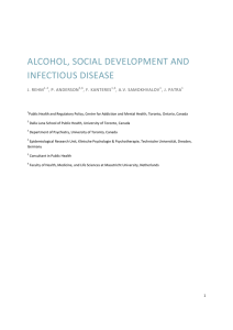 alcohol, social development and infectious disease