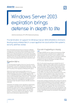 PDF Windows Server 2003 expiration brings defense in depth to life