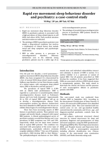 Rapid eye movement sleep behaviour disorder and psychiatry: a