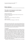 The effect of development on the climate sensitivity of agriculture