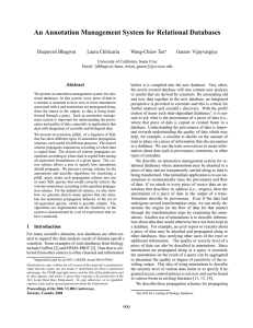 An Annotation Management System for Relational Databases