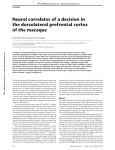 Neural correlates of a decision in the dorsolateral prefrontal cortex of