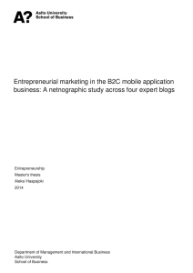 Entrepreneurial marketing in the B2C mobile application business: A