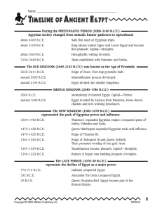 Timeline of Ancient Egypt - Lorenz Educational Press