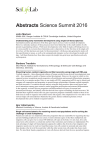 Abstract book - SciLifeLab Science Summit 2016