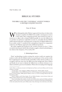 The Bible and the `universal` ancient world