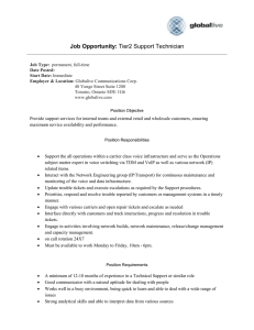 Job Opportunity: Tier2 Support Technician