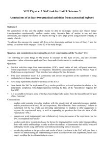 Annotations of Practical Activities for Motion Area of Study