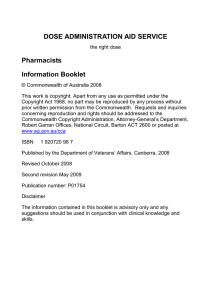 Pharmacists information booklet - Department of Veterans` Affairs