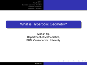 What is Hyperbolic Geometry? - School of Mathematics, TIFR