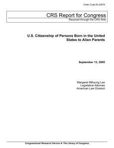 US Citizenship of Persons Born in the United States