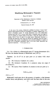 Scott - Modifying Minkowski`s theorem