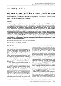RESEARCH ARTICLE Diet and Colorectal Cancer Risk in Asia