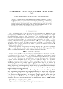 AN ALGEBRAIC APPROACH TO SUBFRAME LOGICS. MODAL