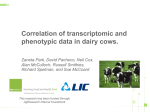 Correlation of transcriptomic and phenotypic data in dairy cows