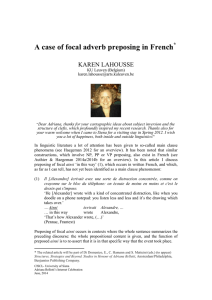 A case of focal adverb preposing in French