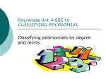 Chapter 10 : POLYNOMIAL