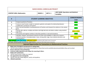 6th Grade Model Curriculum