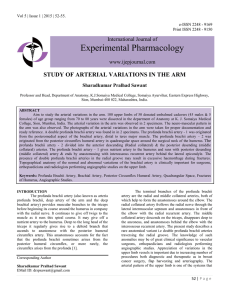 study of arterial variations in the arm