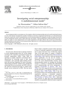 Investigating social entrepreneurship: A multidimensional
