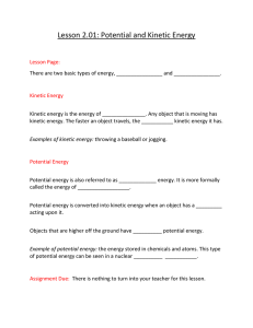 Examples of kinetic energy