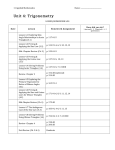 Unit 4: Trigonometry