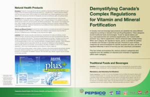 Demystifying Canada`s Complex Regulations for Vitamin
