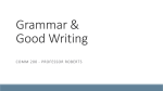 Grammar and Good Writing