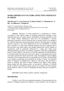 Some important factors affecting fertility in sheep