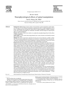 Neurophysiological effects of spinal manipulation