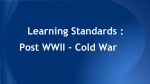 Learning Standards : Post WWII