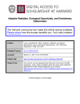 Adaptive Radiation, Ecological Opportunity, and Evolutionary