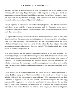 A Buddhist View of Happiness