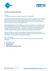 Ethical issues checklist - The National Social Marketing Centre