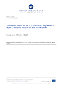 Angiotensin II (type-1) receptor antagonists - Art 5(3)