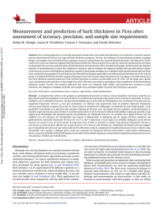 Measurement and prediction of bark thickness in Picea abies