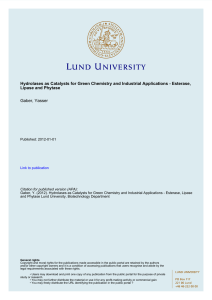 Hydrolases as Catalysts for Green Chemistry and
