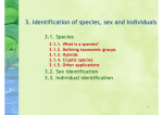 3. Identification of species, sex and individuals
