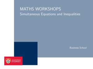 Simultaneous Equations and Inequalities