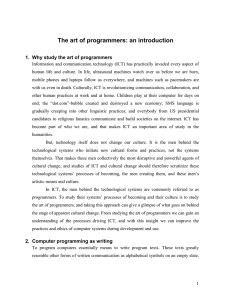 The art of programmers: an introduction